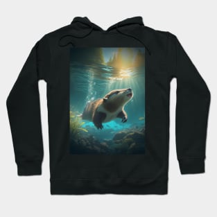 Adorable Beaver in the Water Hoodie